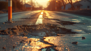 pot hole in road